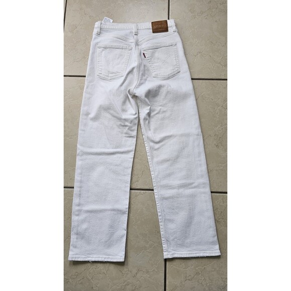 Levi's High Rise Jeans White Ribcage Ankle Jeans Size 26x27 Button Zip Fly - Picture 7 of 8
